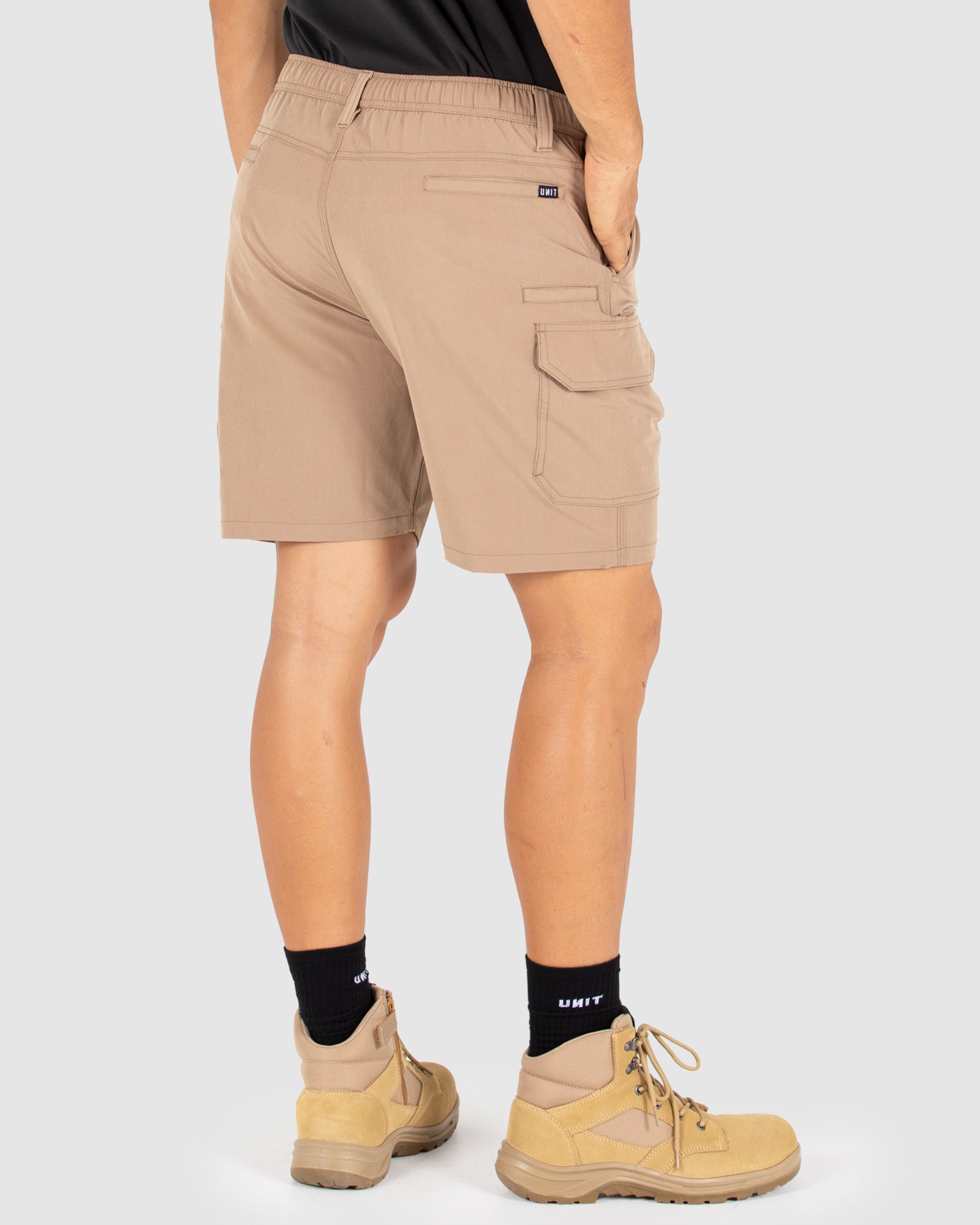 Unit Mens Flexlite Elastic Waist Utility Work Shorts