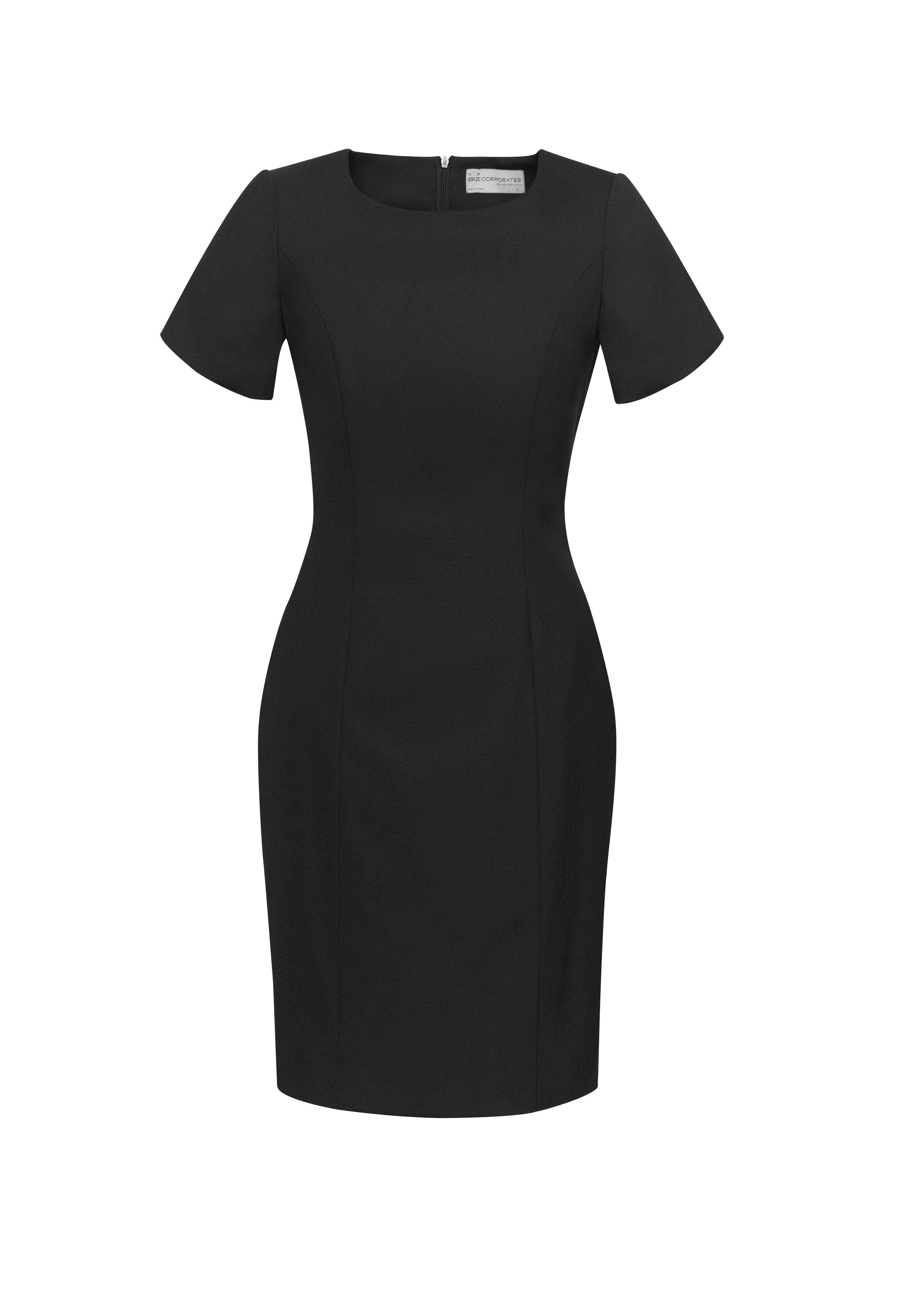 Biz Corporates Comfort Wool Stretch Ladies Short Sleeve Dress