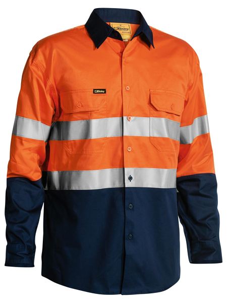 Bisley Taped Hi Vis Cool Lightweight Shirt Long Sleeve