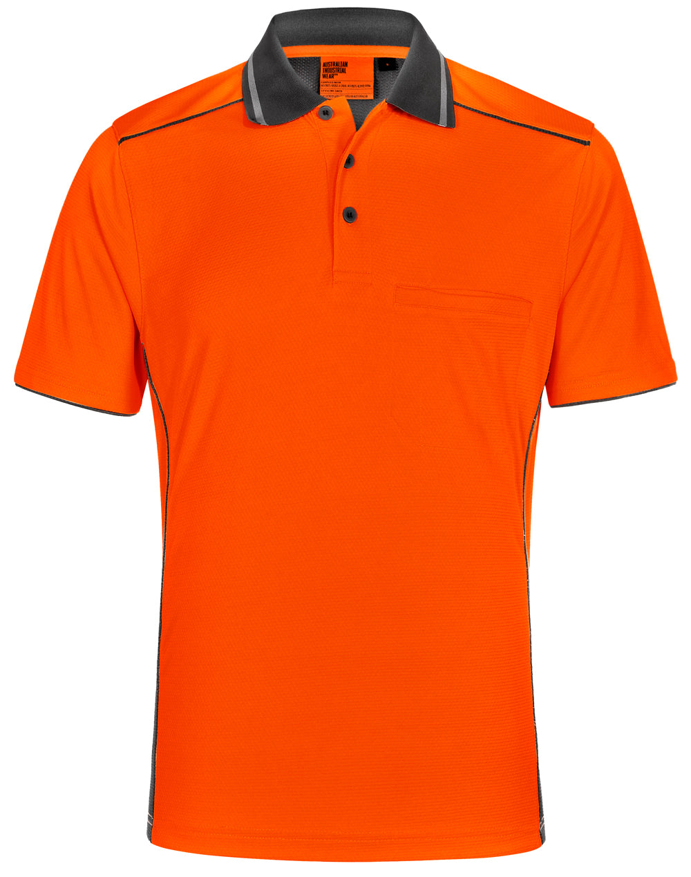 AIW Unisex Hi Vis Bamboo Charcoal Vented Polo