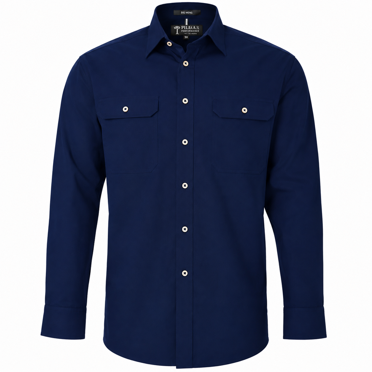Pilbara Mens Open Front Cotton L/S Shirt