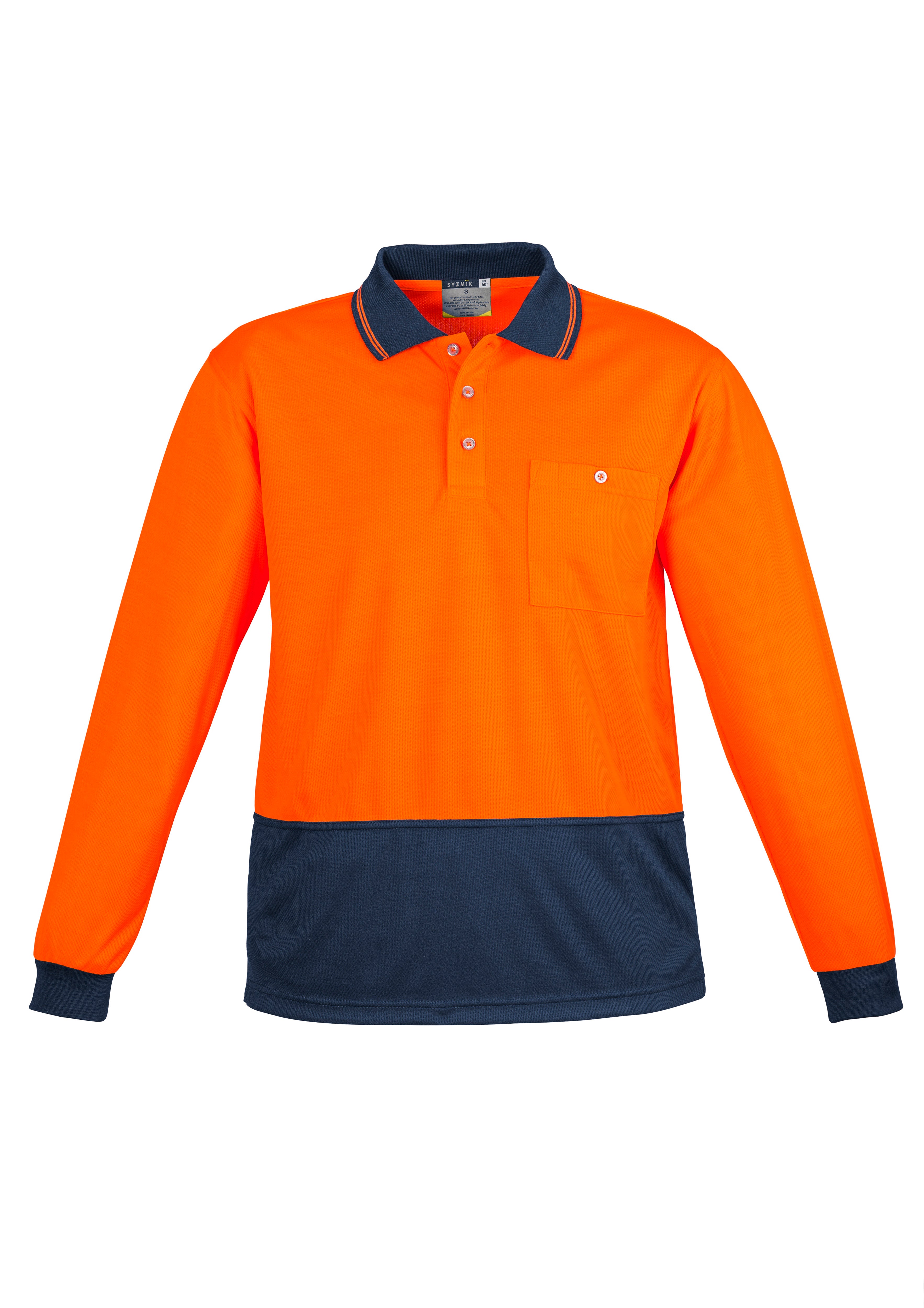 Syzmik Unisex Hi Vis Basic Spliced L/S Polo