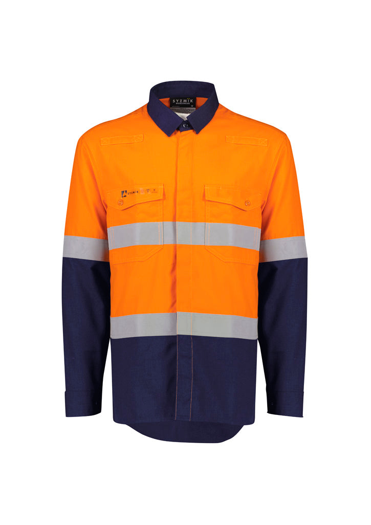 Syzmik Mens FR Lightweight Ripstop Spliced Shirt - Hoop Taped