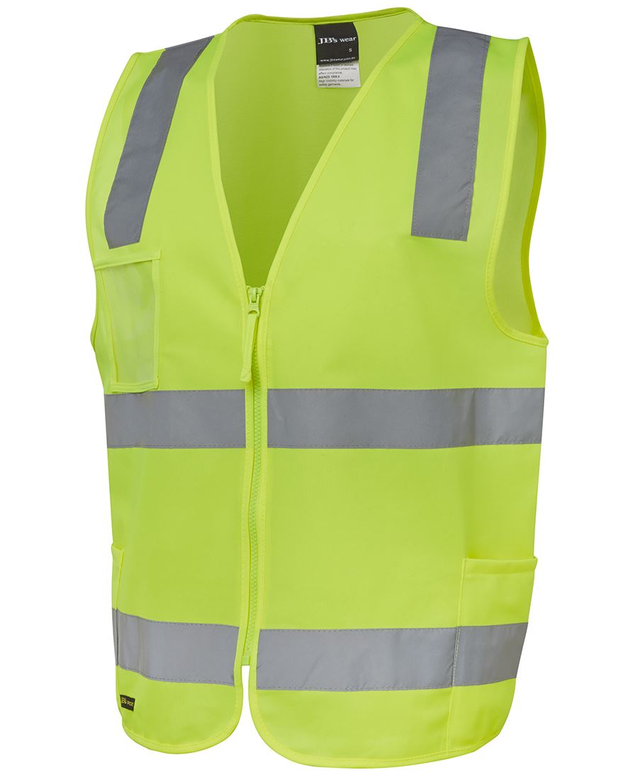 JBs 6DNSZ Hi Vis Taped Zip Safety Vest