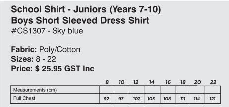 Kincumber High School Boys Junior Short Sleeved Shirt