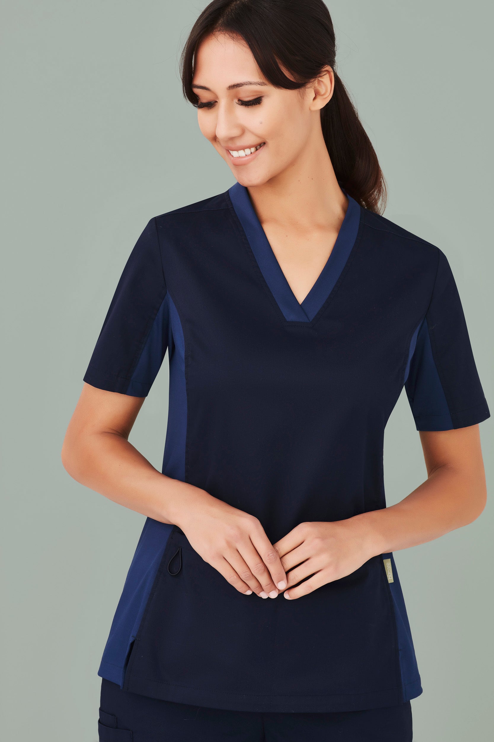 Biz Care Riley Ladies V-neck Stretch Scrub Top