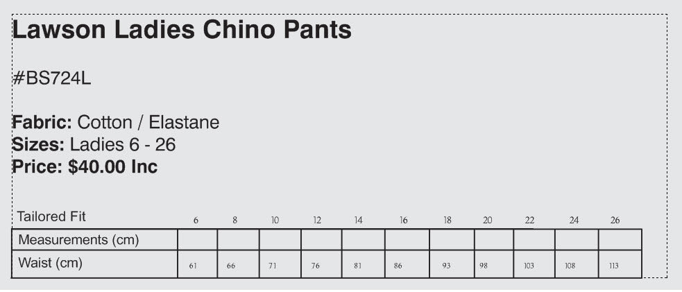 Kincumber High School Girls Chino Pants