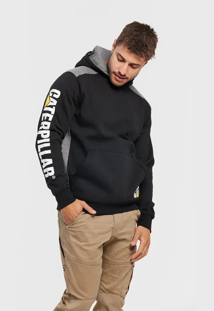 CAT Logo Panel Hooded Sweatshirt
