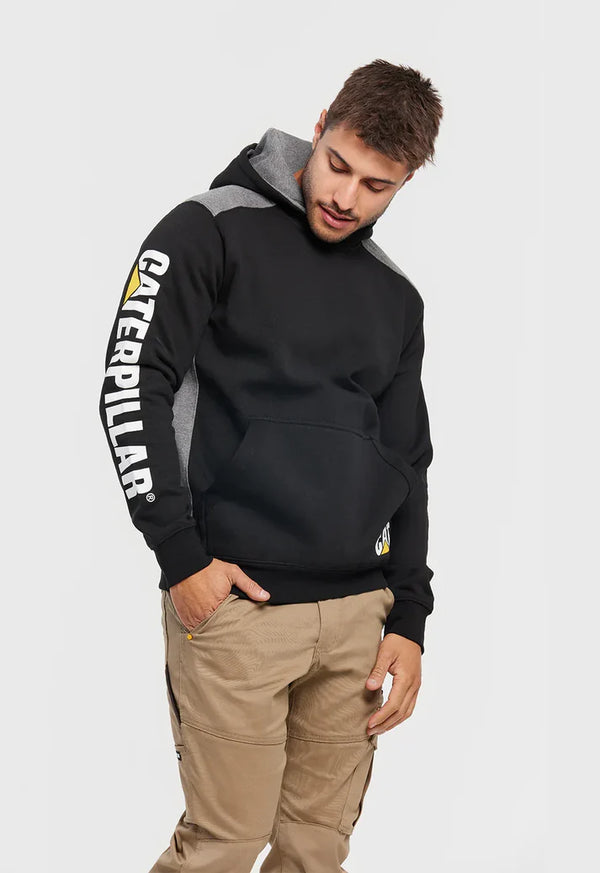 CAT Logo Panel Hooded Sweatshirt