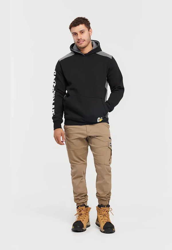CAT Logo Panel Hooded Sweatshirt