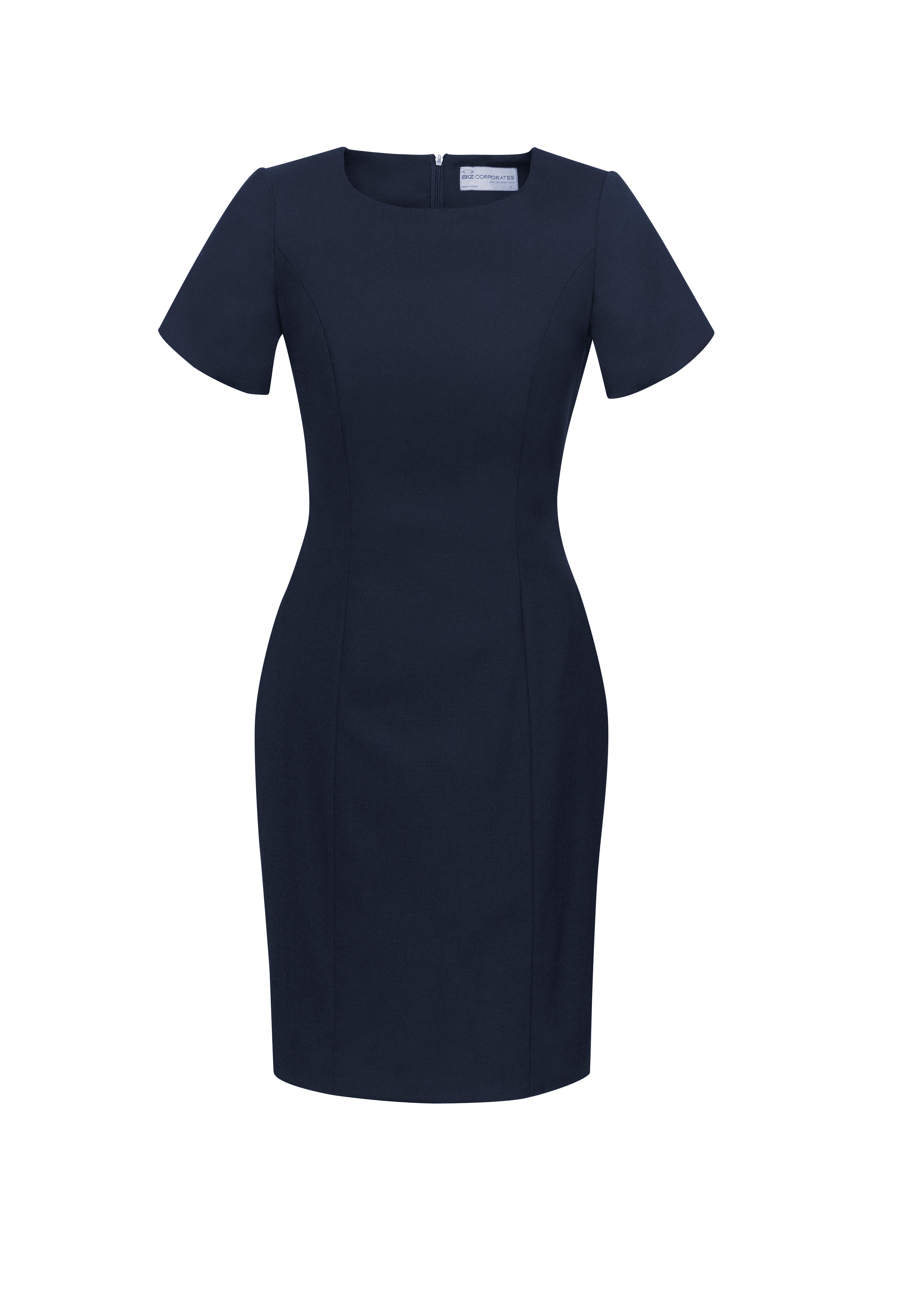 Biz Corporates Comfort Wool Stretch Ladies Short Sleeve Dress