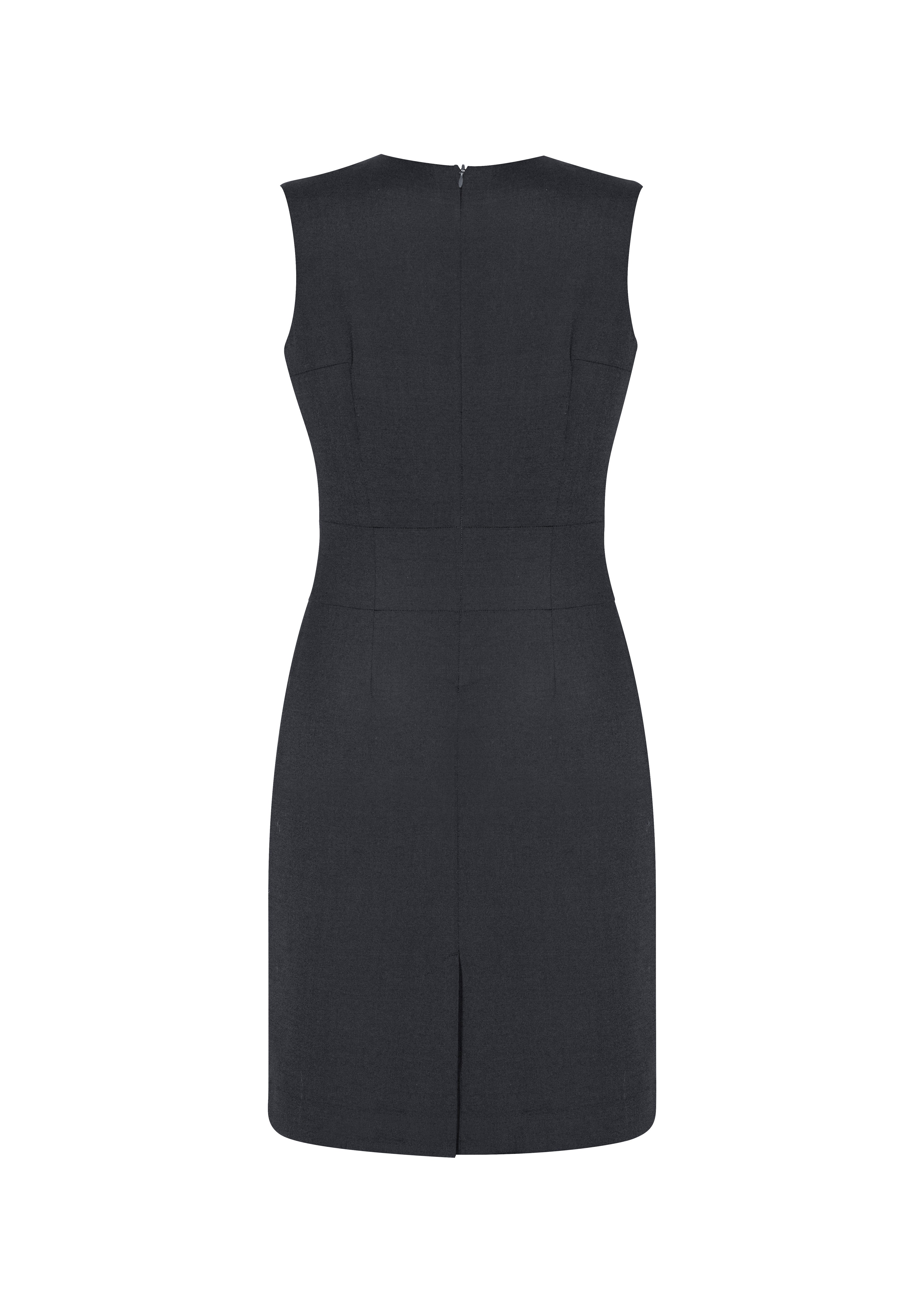 Biz Corporates Comfort Wool Stretch Ladies Sleeveless V Neck Dress