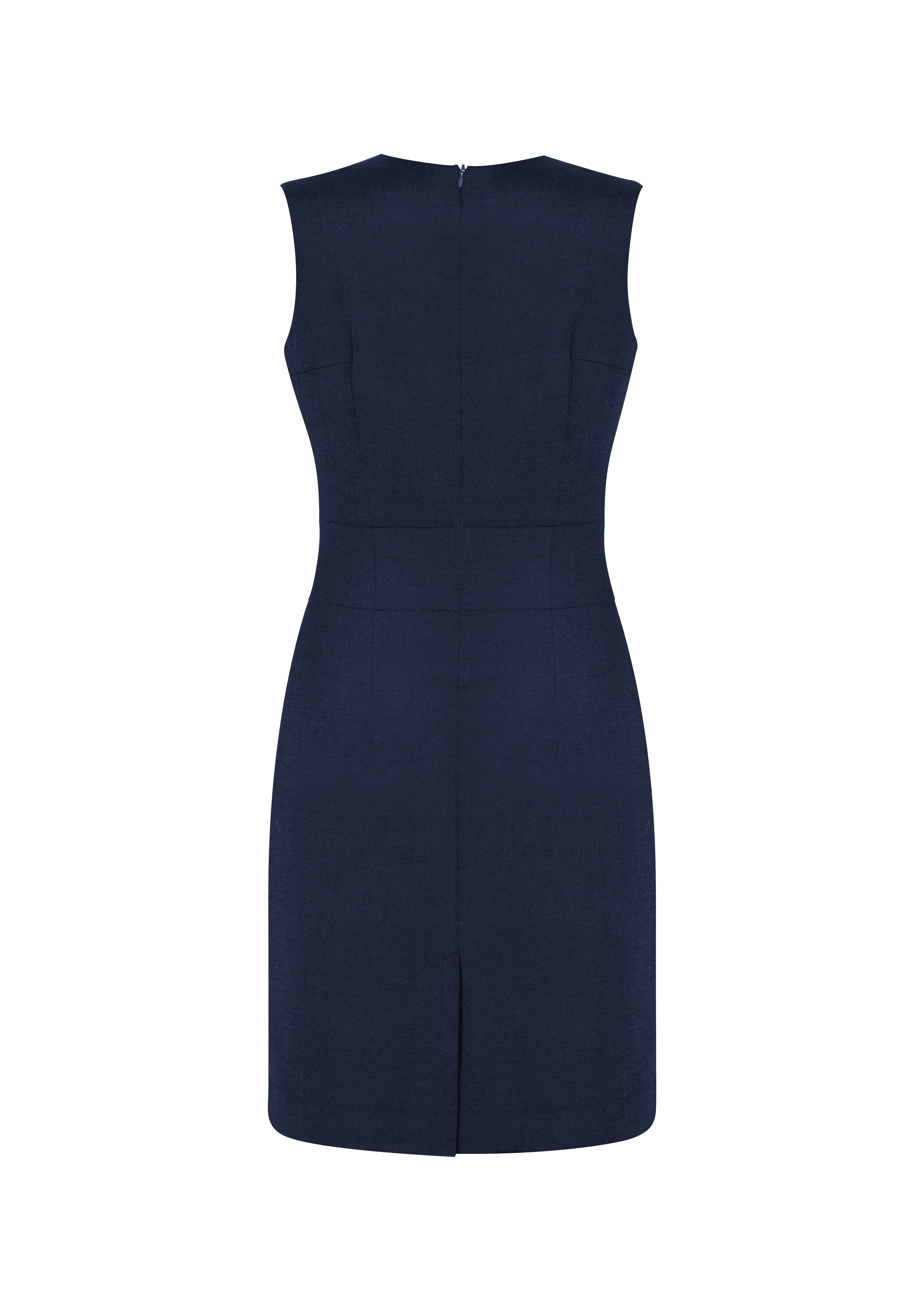 Biz Corporates Comfort Wool Stretch Ladies Sleeveless V Neck Dress