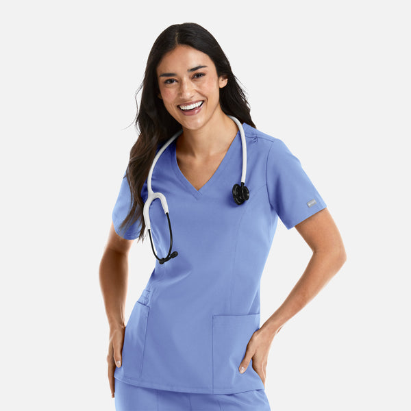 Maevn Momentum Ladies Double V-Neck Scrub Top