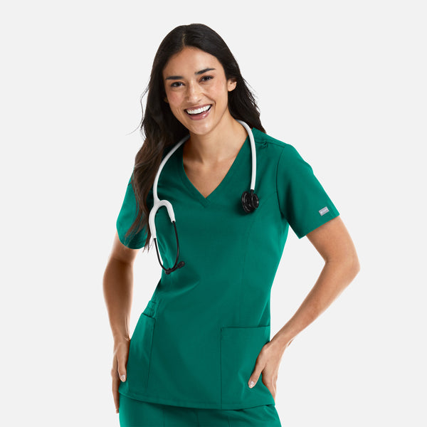 Maevn Momentum Ladies Double V-Neck Scrub Top