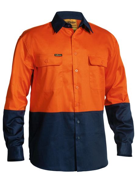 Bisley Hi Vis Drill Shirt Long Sleeve