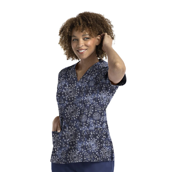 Maevn Prints Scrub Top - Subtle Flower