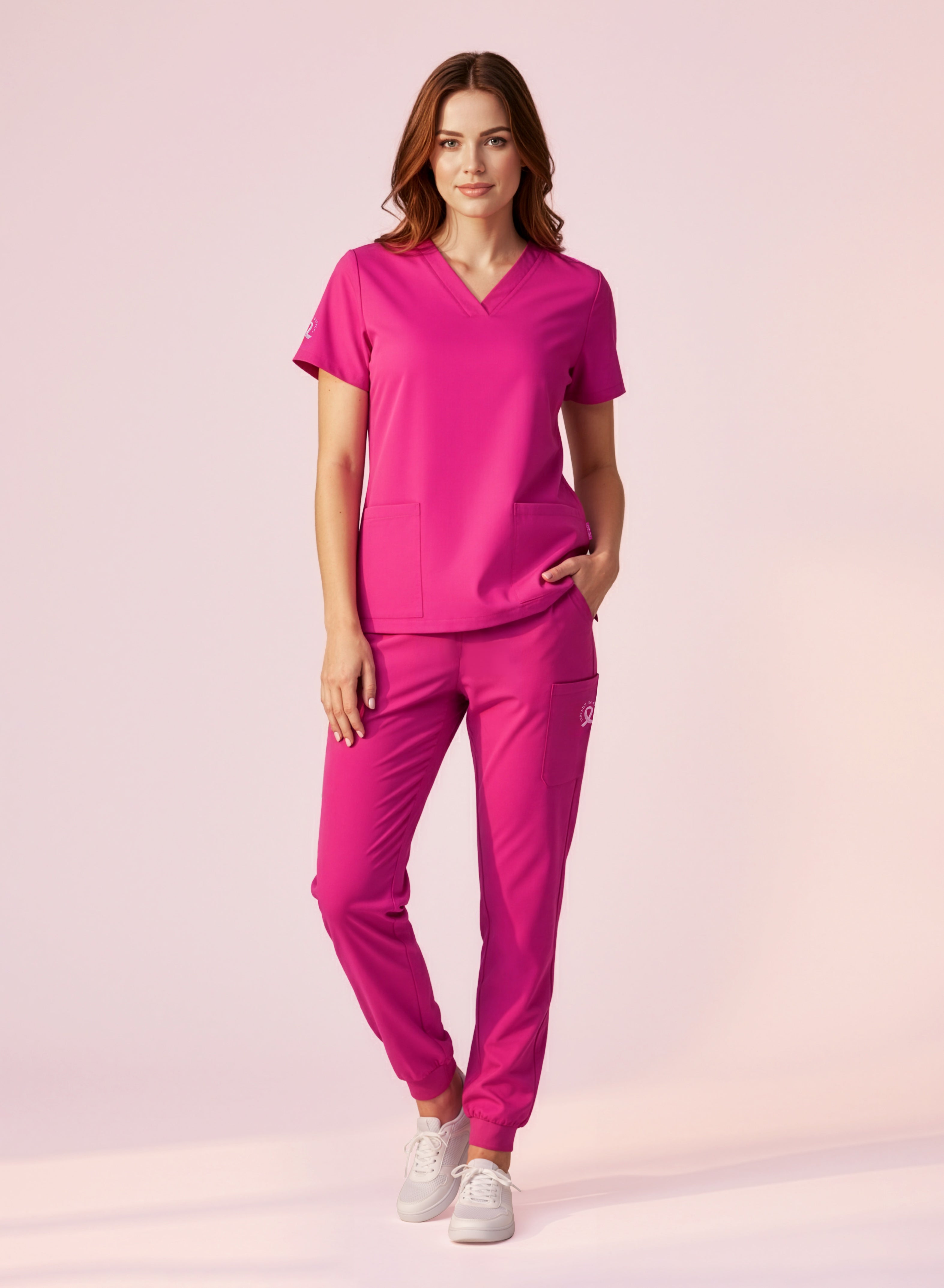 Biz Care Ladies NBCF Charity Jogger Scrub Pant