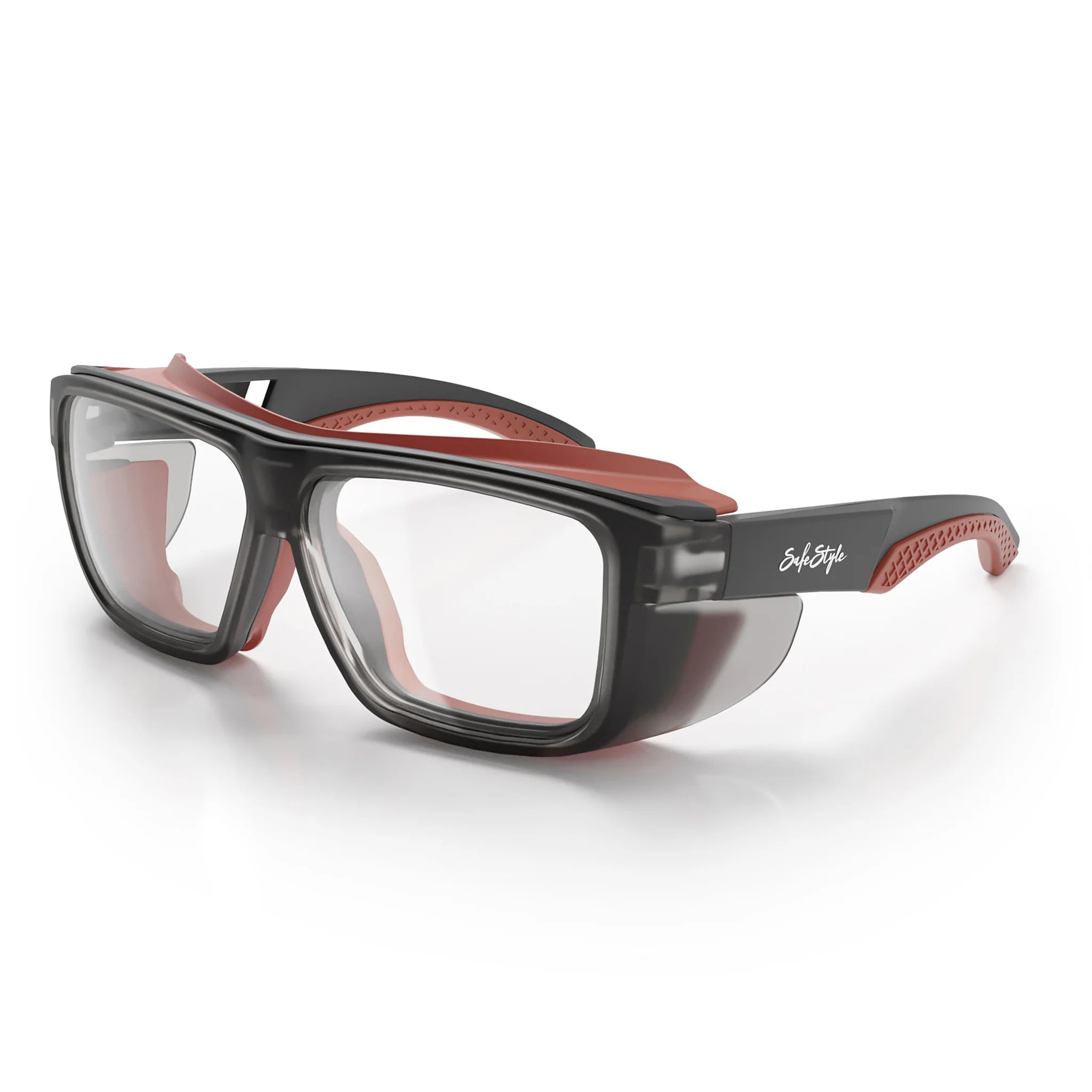 SafeStyle Converts Matte Graphite/Red Frame Clear Lens