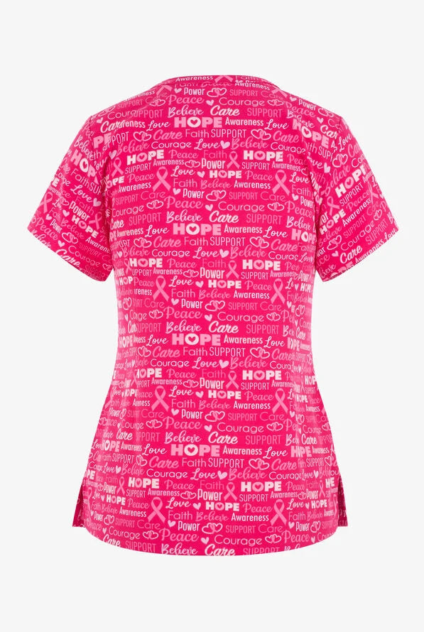 Maevn Prints Scrub Top - Pink Hope
