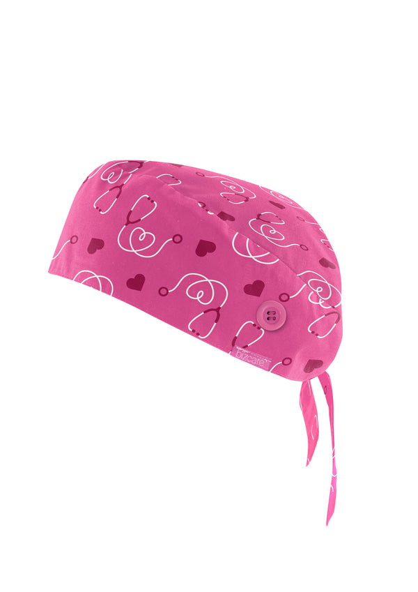 Biz Care Printed Unisex Scrub Cap - Pink for National Breast Cancer Foundation