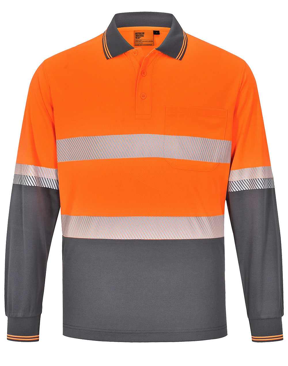 AIW Unisex Cooldry Segmented Taped Long Sleeve Polo
