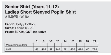 Kincumber High School Girls Senior Short Sleeved Shirt