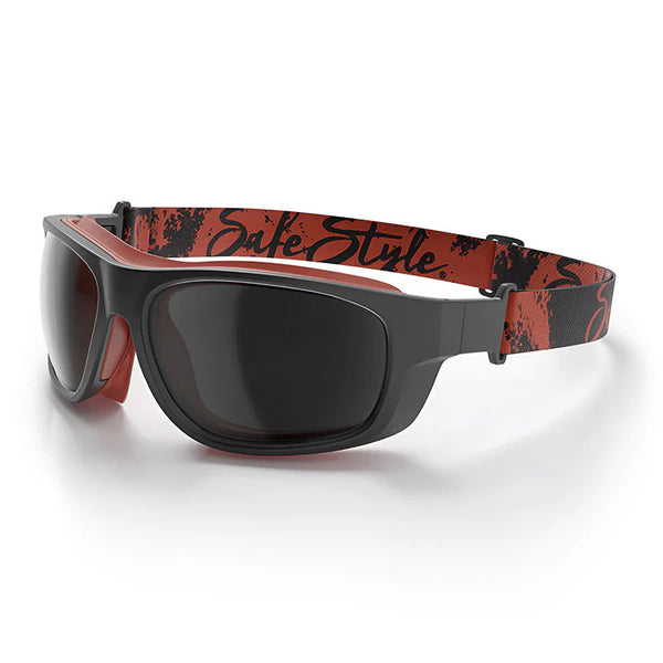 SafeStyle Switches Matte Black/Red Frame Grey Polarised Lens