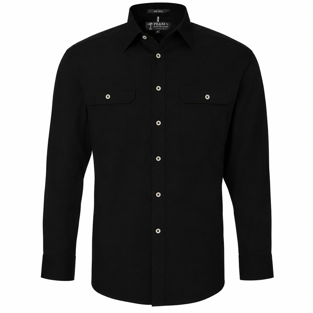 Pilbara Mens Open Front Cotton L/S Shirt