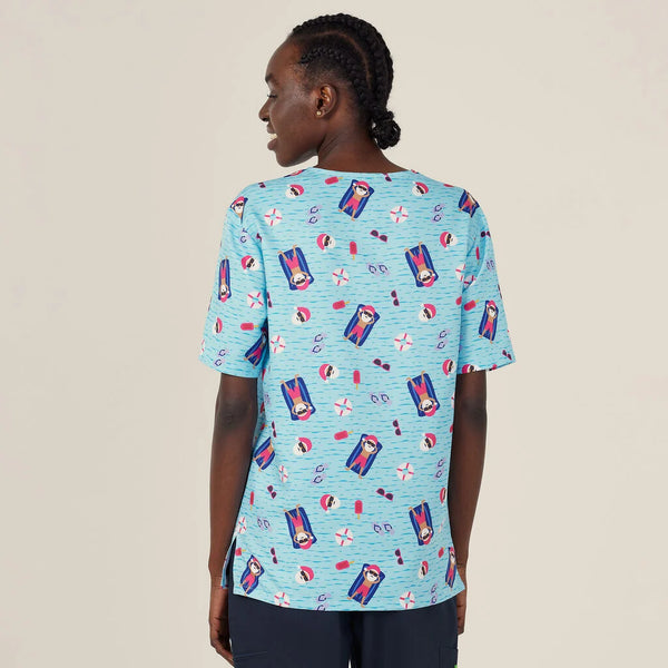 NNT Festive Santa Pool Party Unisex Scrub Top