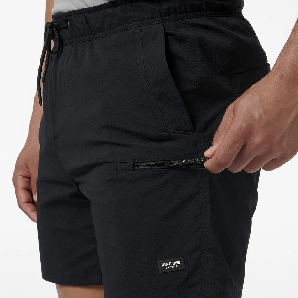 KingGee Mens Trademark Elastic Waist Short