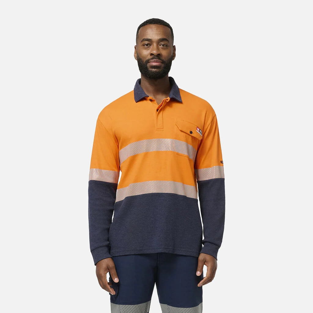 King Gee ShieldTEC Hi Vis Taped Fire Resistant L/S Polo