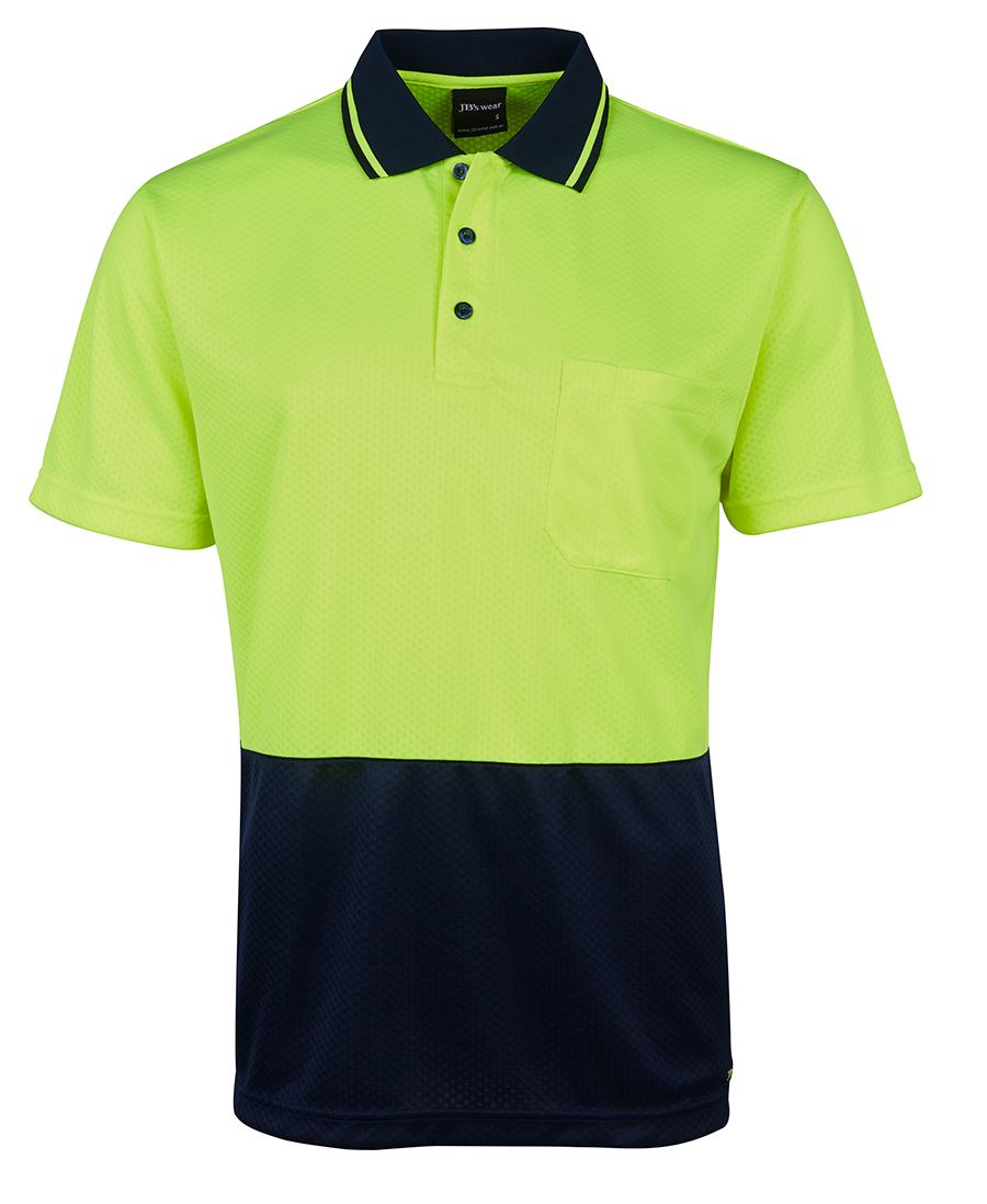 JBs 6HJNC Hi Vis Jacquard Non Cuff Polo