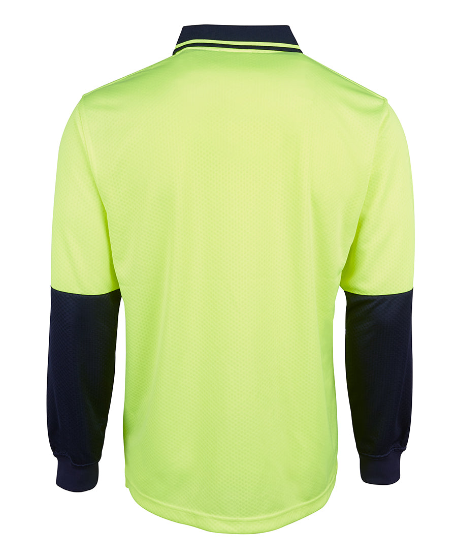 JBs 6HJNL Hi Vis Long Sleeve Jacquard Polo