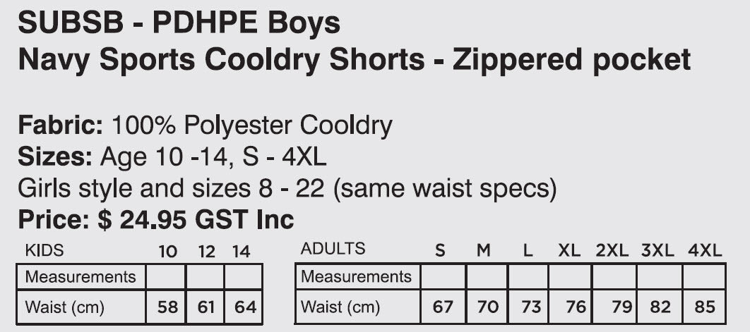 Kincumber High School PDHPE Boys Sports Shorts