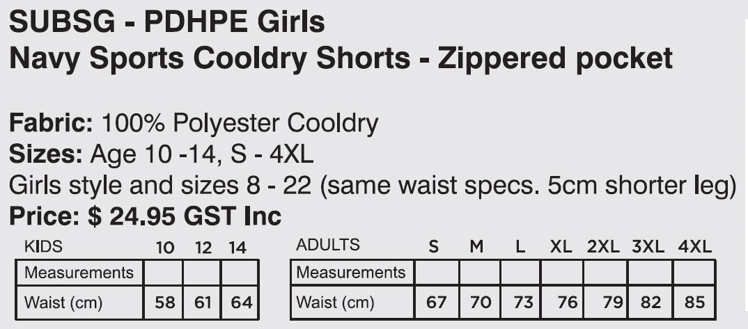 Kincumber High School PDHPE Girls Sports Shorts