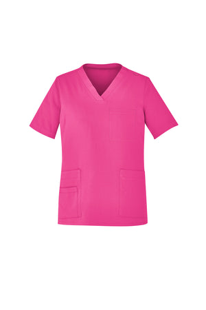Biz Care Unisex V-Neck Scrub Top - Pink for National Breast Cancer Foundation