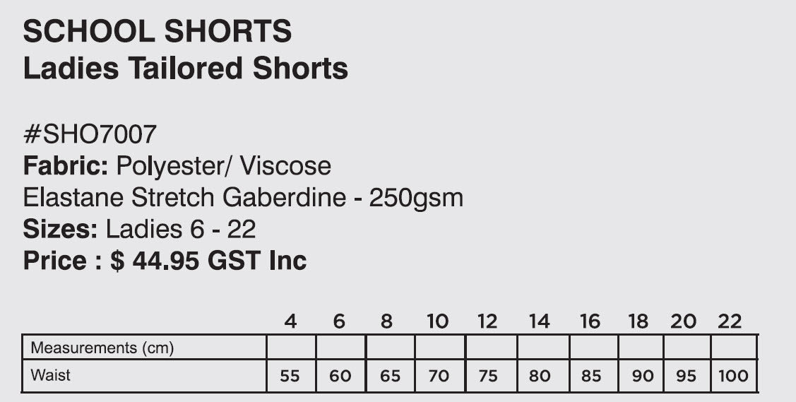 Kincumber High School Girls Single Pleat Shorts