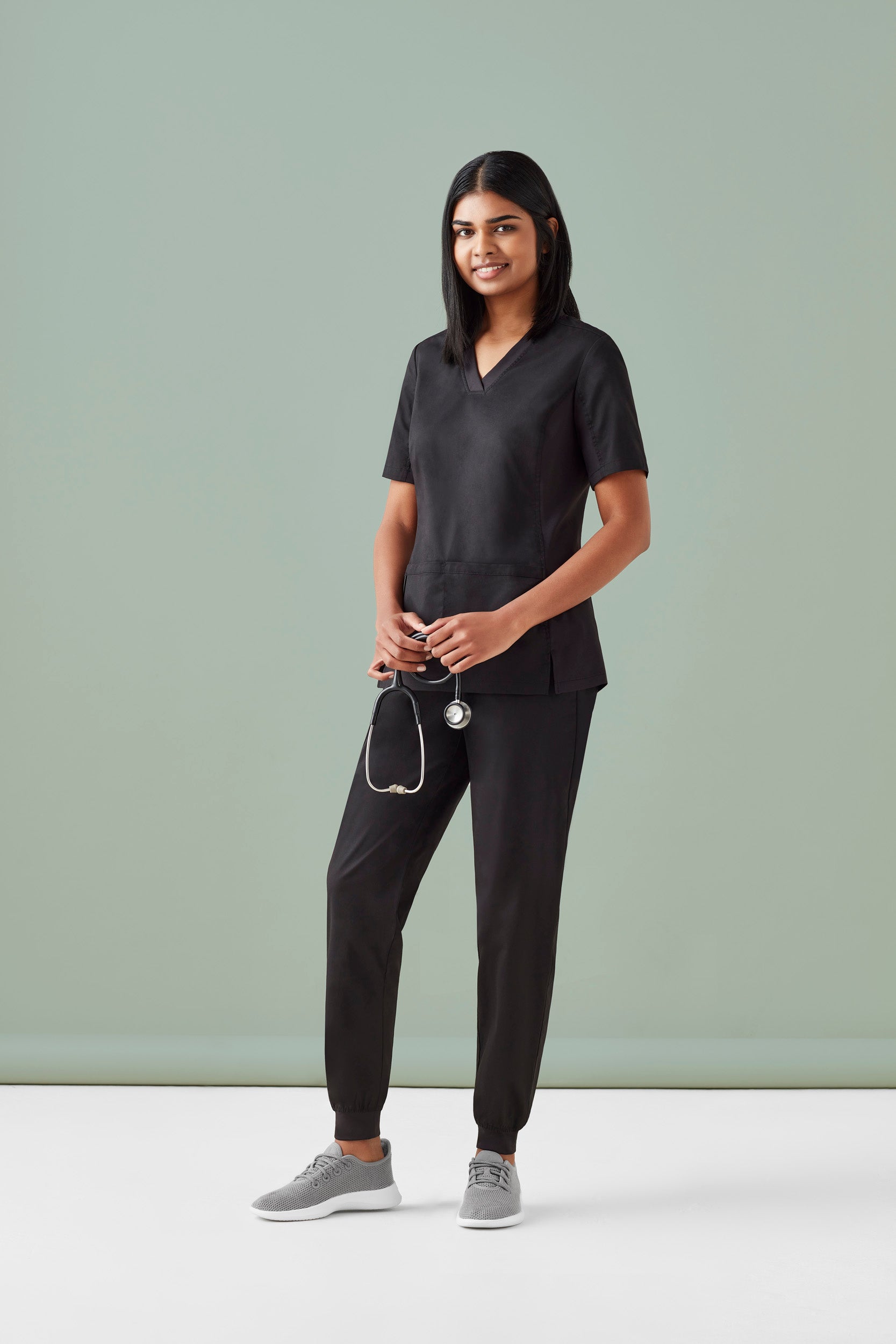Biz Care Riley Ladies V-neck Stretch Scrub Top