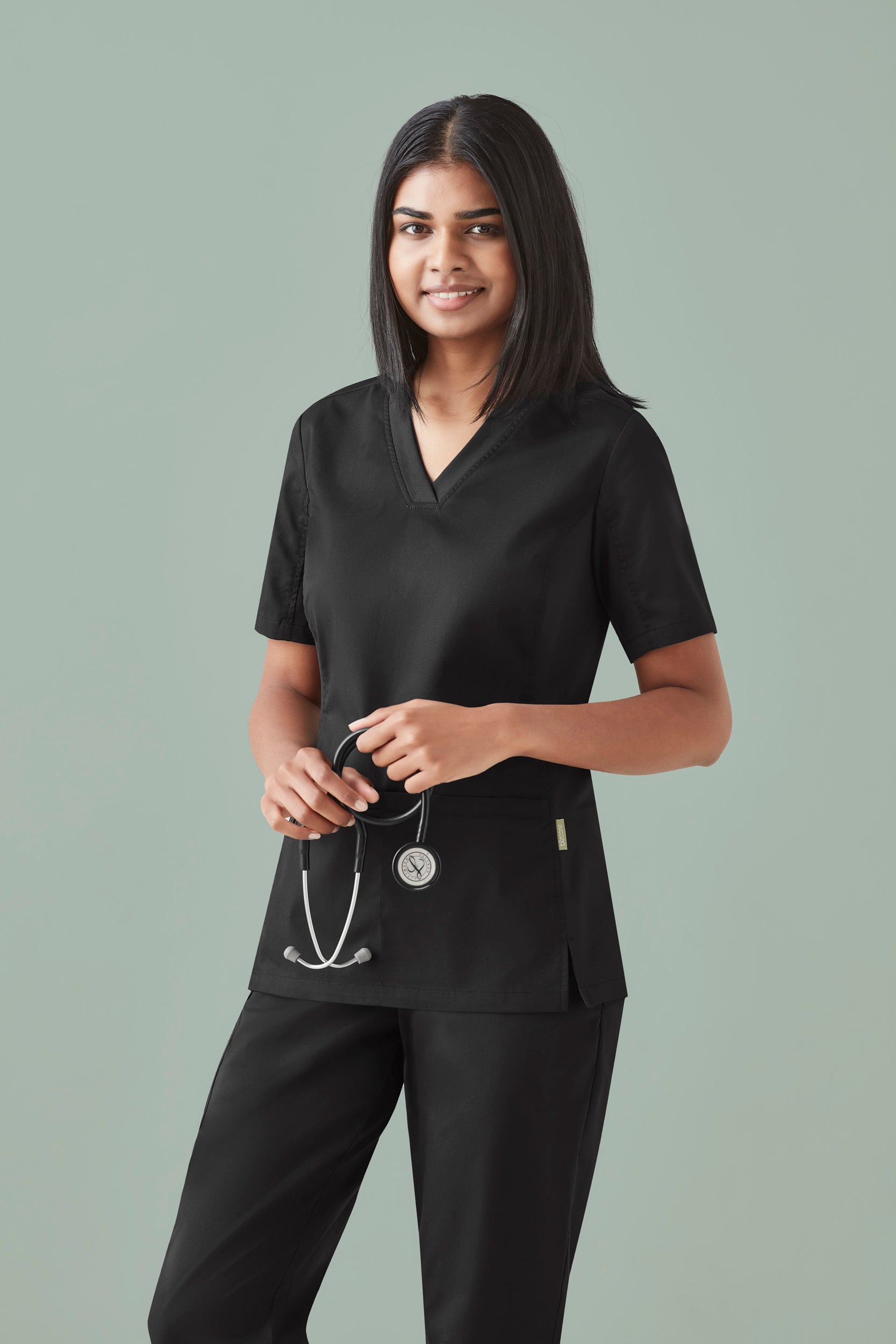 Biz Care Riley Ladies V-neck Stretch Scrub Top