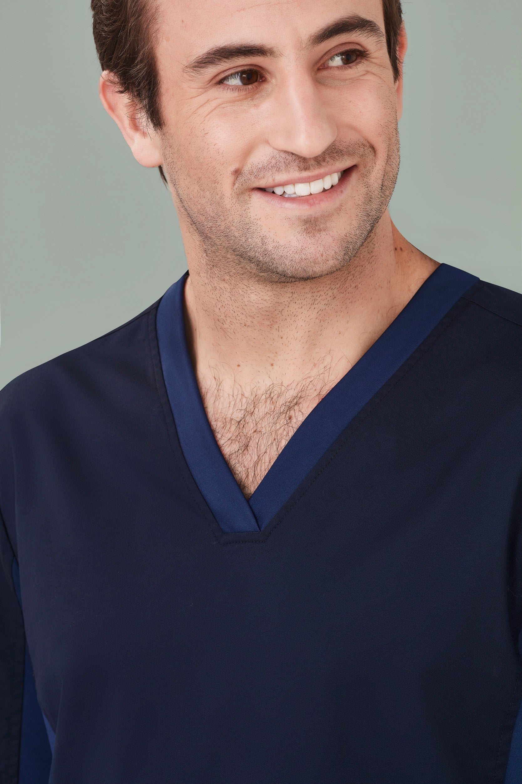 Biz Care Mens Riley Stretch Scrub Top