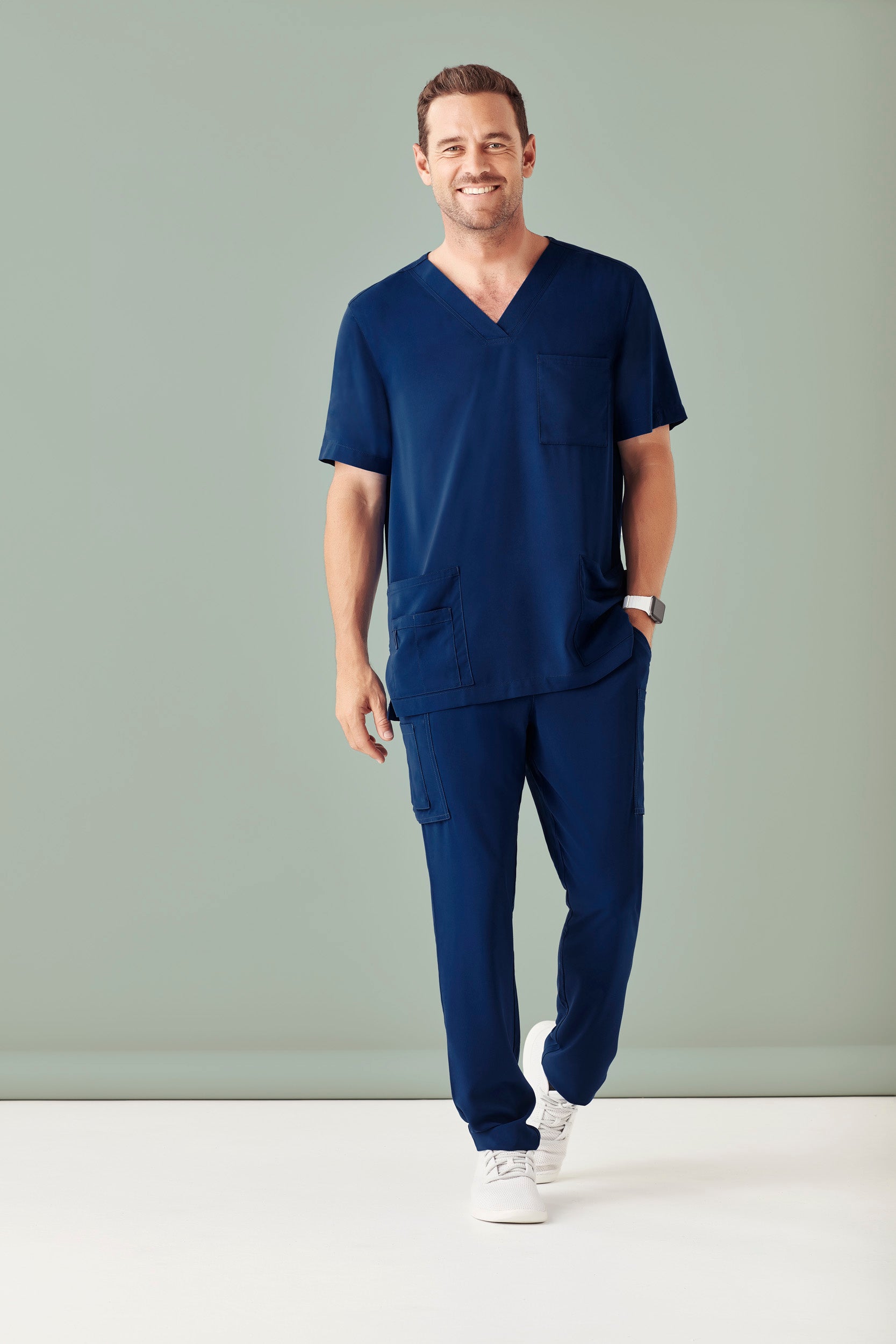Biz Care Avery Mens V Neck Scrub Top