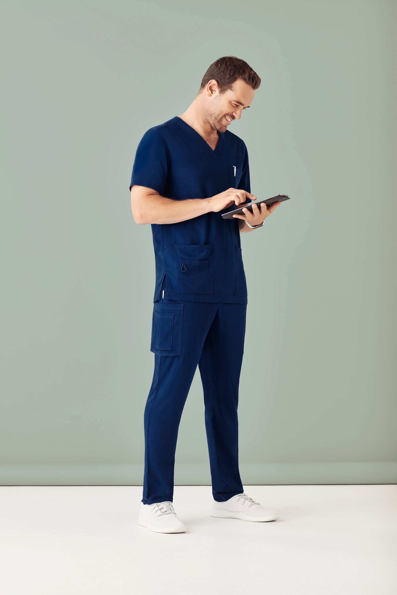 Biz Care Avery Mens V Neck Scrub Top