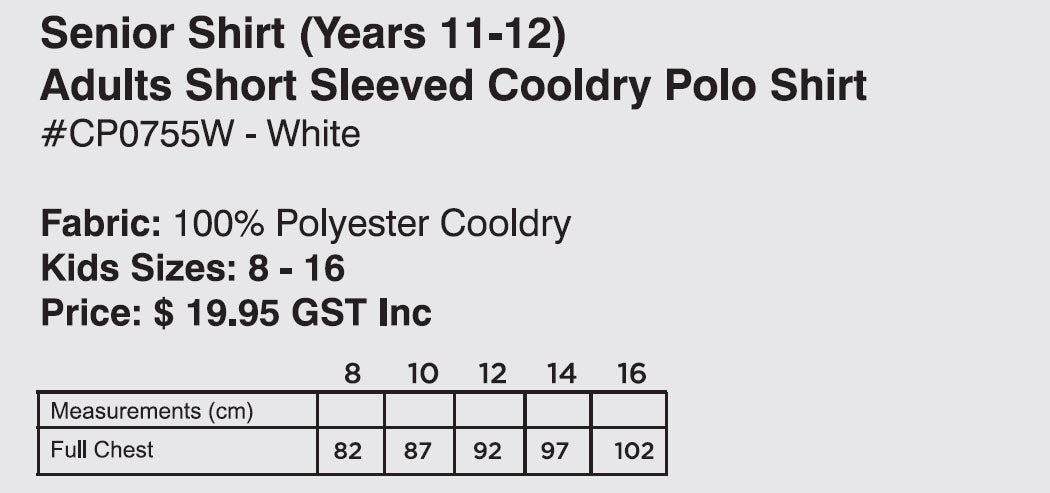 Kincumber High School Senior Polo Shirt (8-16)