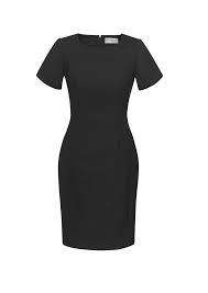 Fashion Biz 34021  Comfort Wool Stretch Womens Sleeveless V Neck Dress - Black